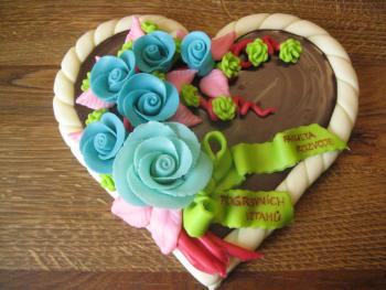 Heart with blue roses